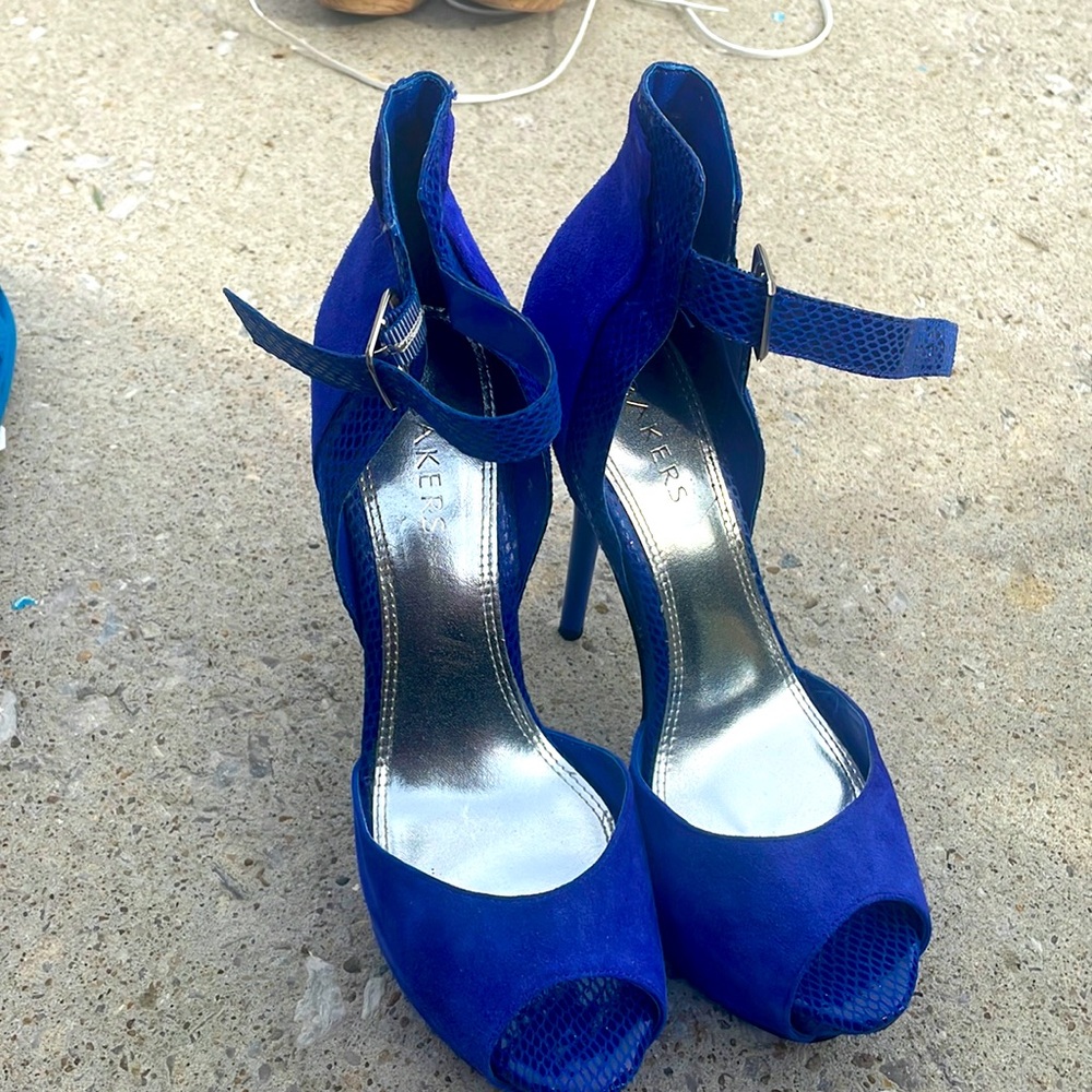 These blue heels are for sale